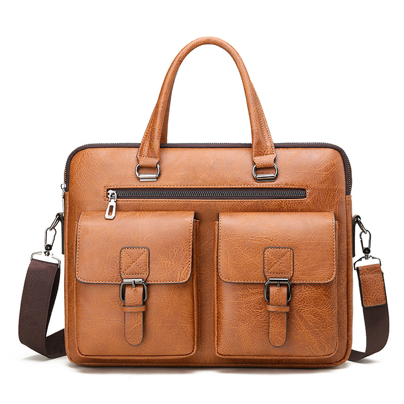 Leatherwork Bag - بو الجلود حقيبة الأعمال للرجال ،