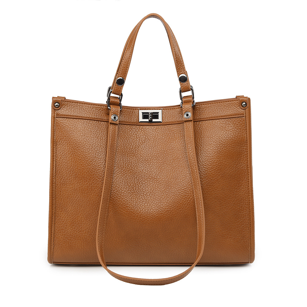 Leather Work Handbags For Women - حقيبة يد نسائية كبيرة السعة من