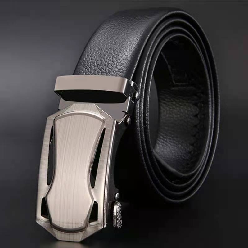 Leather Works Belt - حزام رجال الأعمال العصري بإبزيم معدني