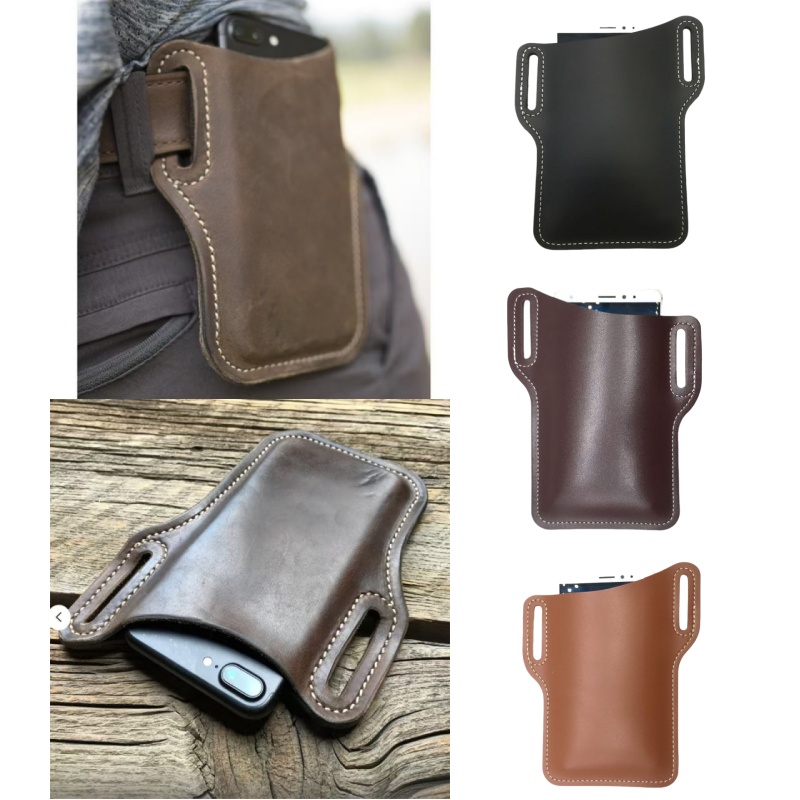 Leather Works Belt - حقيبة خصر رجالية جلدية عتيقة للتخزين
