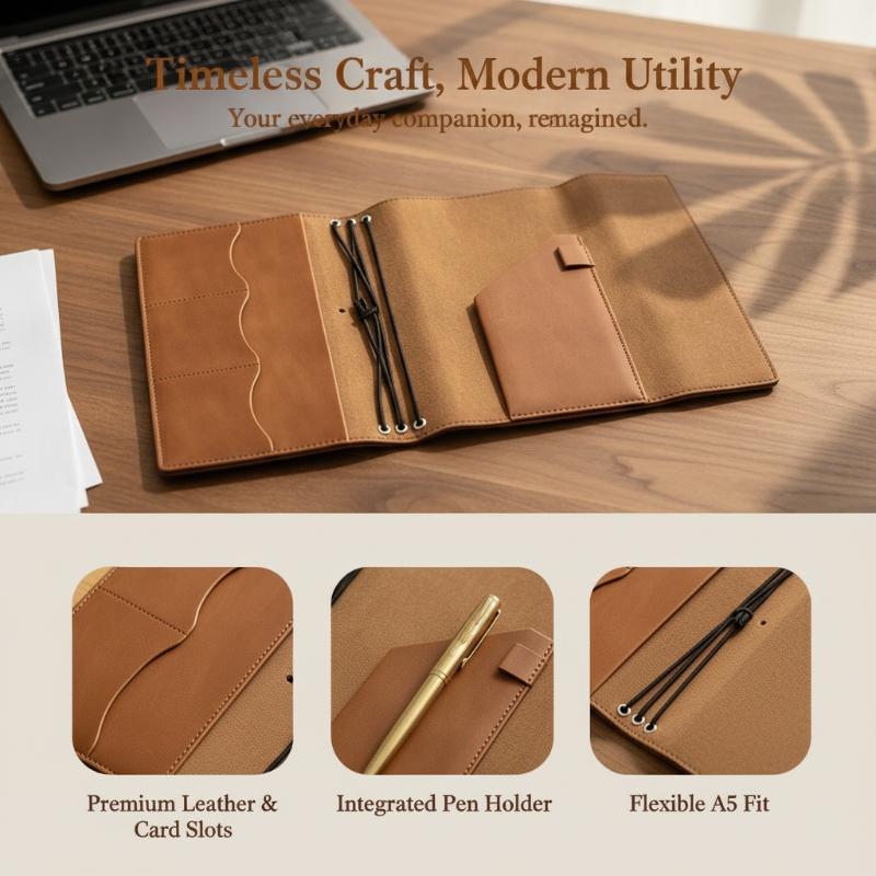 Leatherwork Journal - دفتر ملاحظات قابل لإعادة التعبئة من