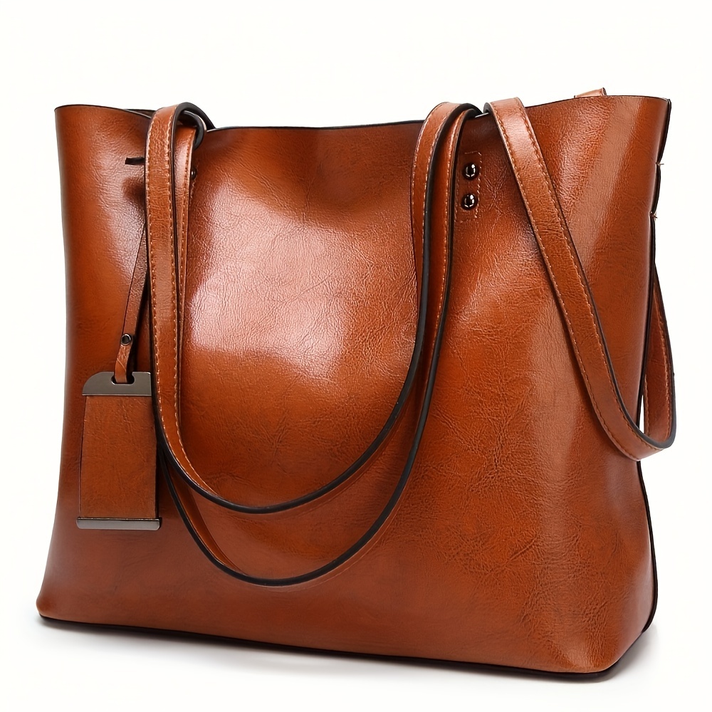 Leather Work Handbags For Women - حقيبة يد جلدية كلاسيكية كلاسيكية للنساء