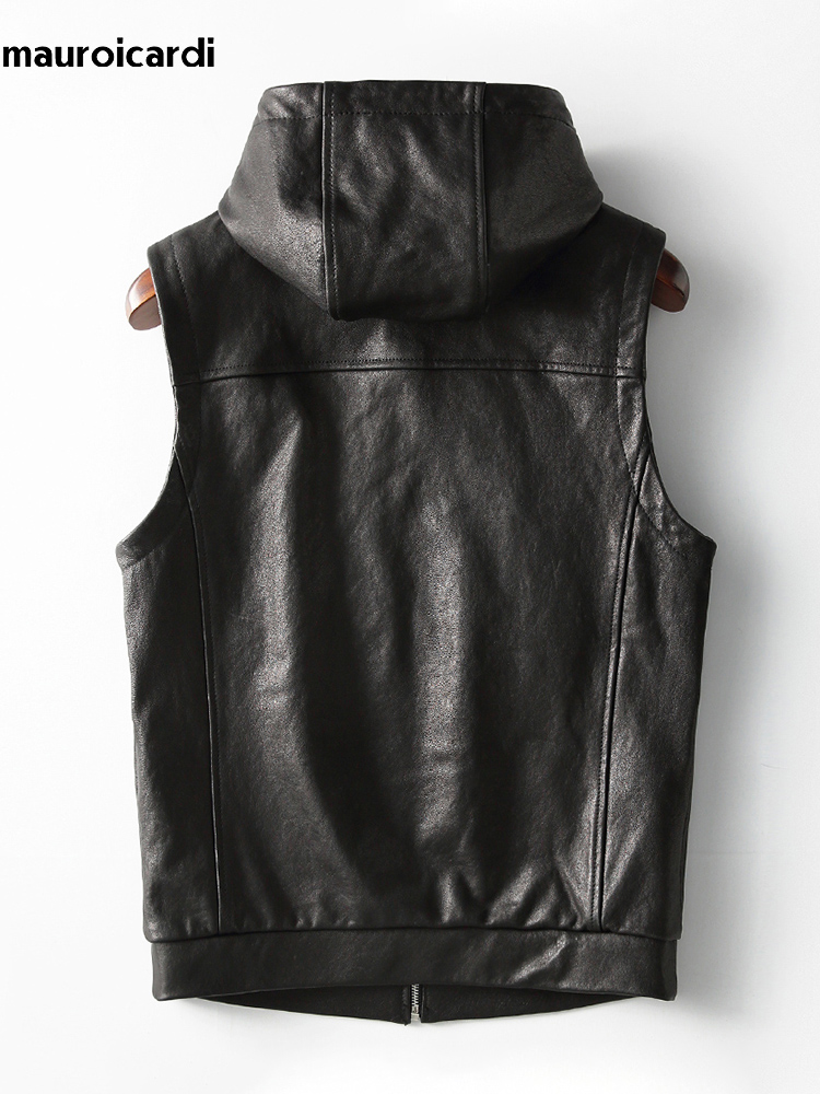 Mauroicardi ربيع الخريف الفاخر - مراجعة Leather Work Vest وسعره