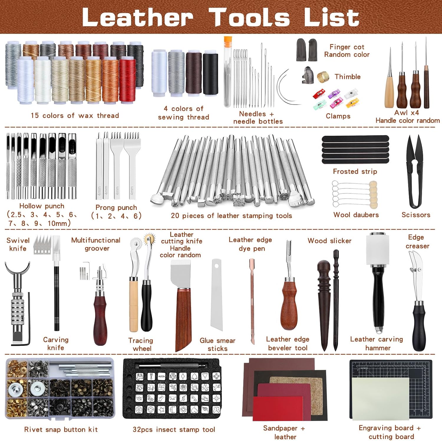 طقم أدوات تشكيل الجلود، أدوات  - مراجعة Leatherwork Tool Kit وسعره