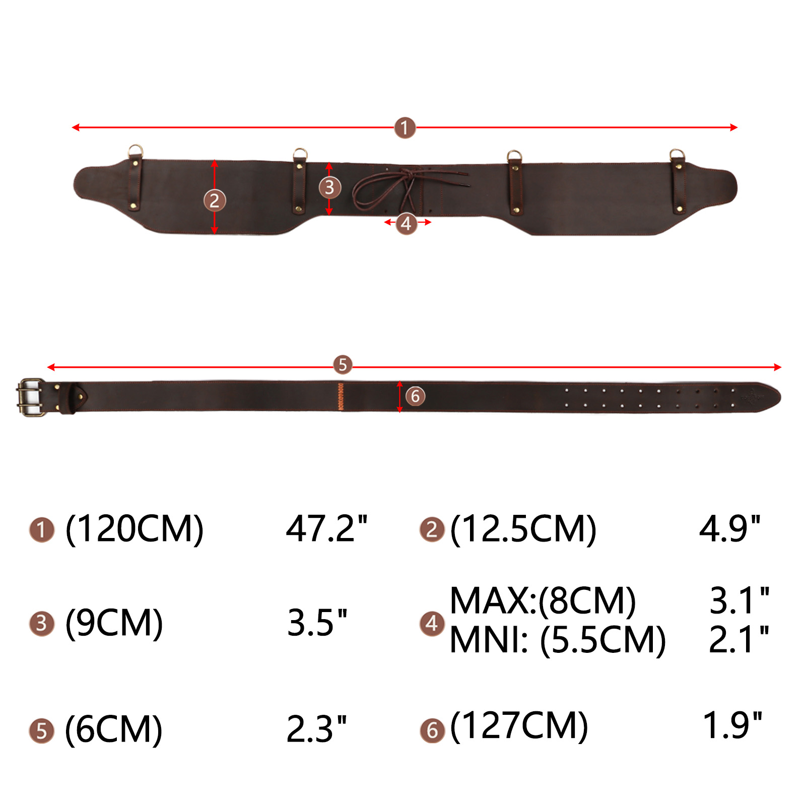 حزام عمل جلدي مبطن من Tourbon  - مراجعة Leather Works Belt وسعره