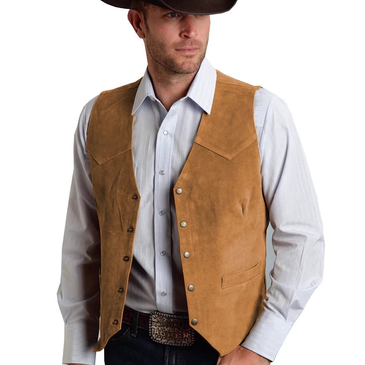 سترة رجالية 2026 من الجلد المد - مراجعة Leather Work Vest وسعره